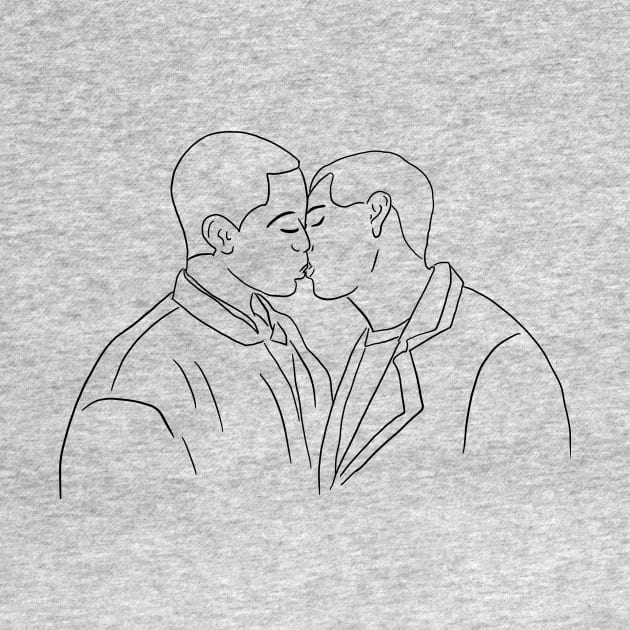 Eric and Adam Kissing by byebyesally